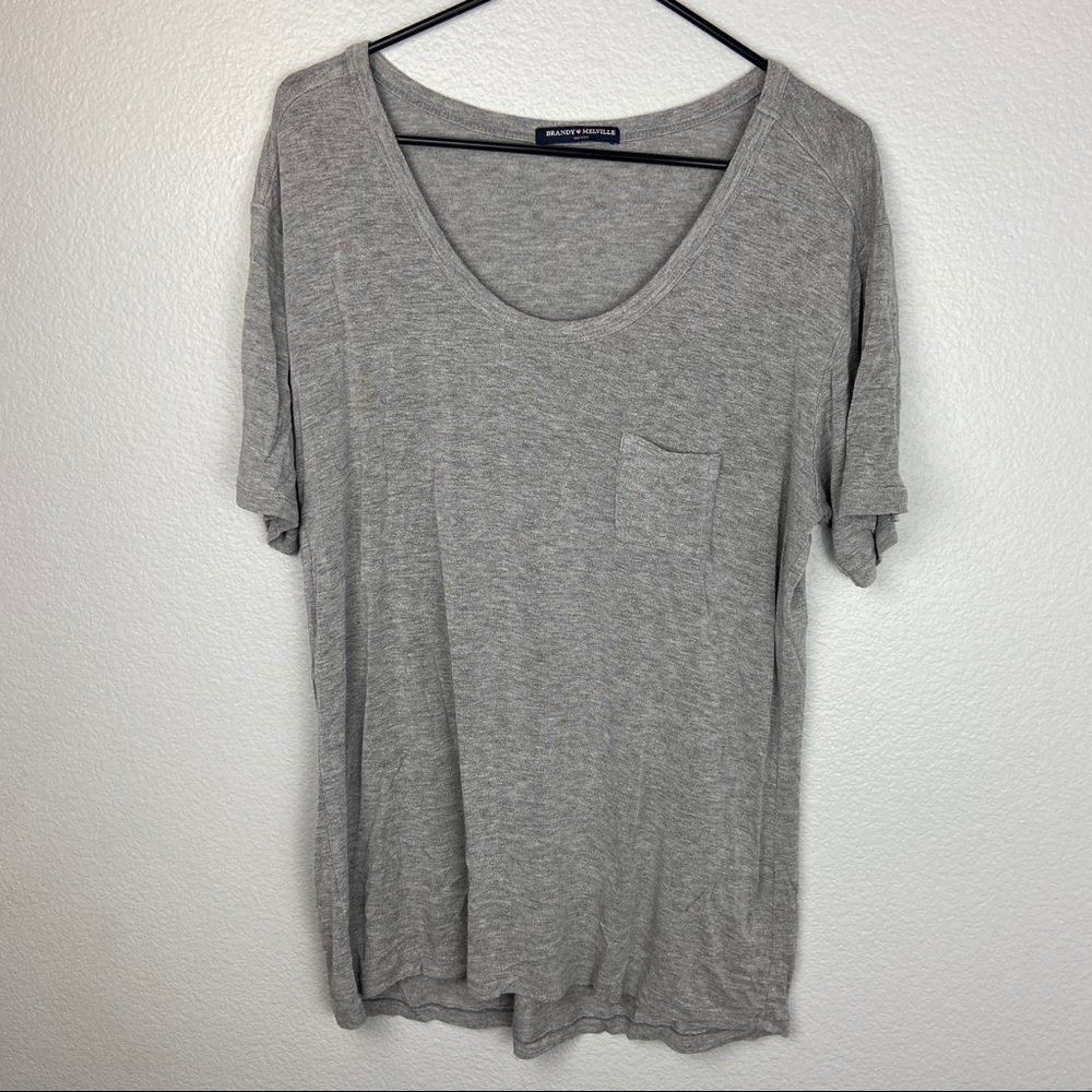 Brandy Melville Grey Oversized Tee Shirt ONE SIZE